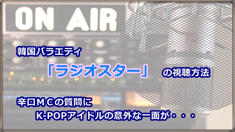 韓国バラエティ番組 ラジオスター の視聴方法 辛口ｍｃの質問にk Popアイドルの意外な一面が 動画で楽しい時間を